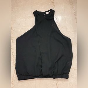 BLVD Collection Black Cross Halter Top loose fit